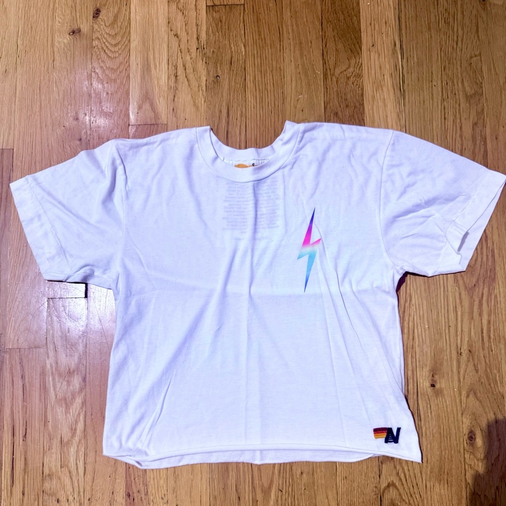 Aviator Nation Shirt  with Neon Lightning Bolt  - Small
